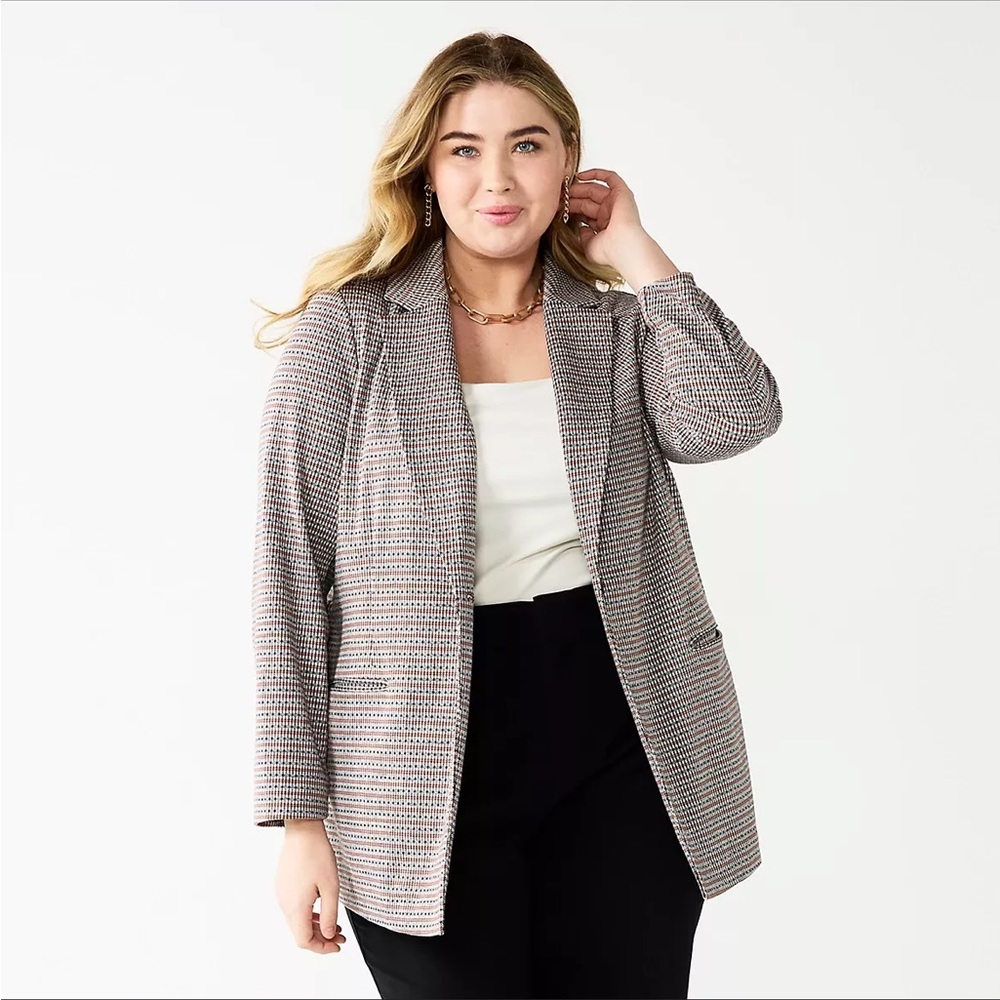 Nine West Women's Textured Gray Blazer
